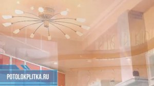 Примеры натяжных потолков на кухне 10 кв м