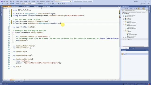 Asp .Net Core MVC CRUD Using Entity Framework DB First Approach: A Quick Start in Visual Studio 202