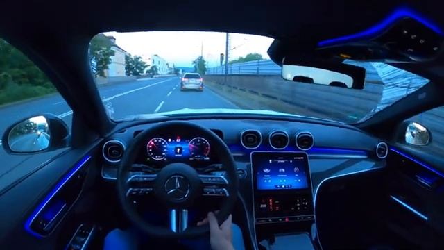 2022 MERCEDES BENZ C 220 d 20020 PS NIGHT POV DRIVE WÜRZBURG TOP SPEED AUTOBAHN 60 FPS