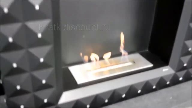Биокамин напольный портальный черный Kratki EGZUL SWAROVSKI в магазине Биокамин.рф