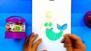 Рисуем РУСАЛКУ девочку мелками - урок рисования