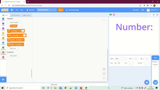 How to make a random number generator in scratch || Random Loud || Use of Variables. смотреть онлайн