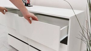 Денвер Комод 6 ящиков Белый текстурный.ШКАФ39