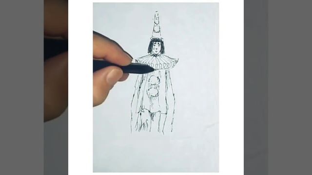 Песня Пьеро (памяти Татьяны Проценко - прекрасной Мальвины) и мини скетч/ #sketch Pierrot #drawing смотреть онлайн