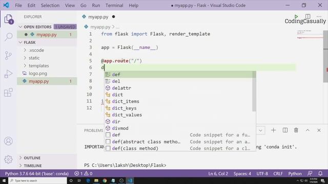 Flask tutorial web development with python Part 1 with visual studio code смотреть онлайн
