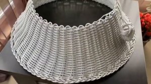 Юбка для елки из ротанга, 75*45*28 см, бело-серая