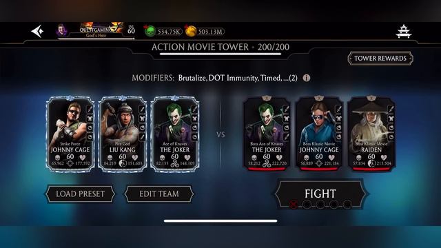 ACTION MOVIE TOWER 190 & 200 PLUS REWARDS . Mortal Kombat Mobile