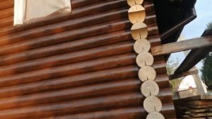 Пропитка НЕОМИД экстра, покраска бревна отцилиндрованного!