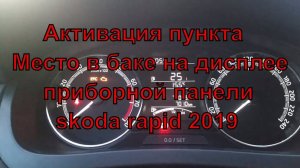 Активация остатка бензина в баке на панели skoda rapid