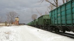 Тепловоз 2М62У-0363 с грузовым поездом на ветке Владимир - Тумская (Неклюдово, Владимирская обл.)
