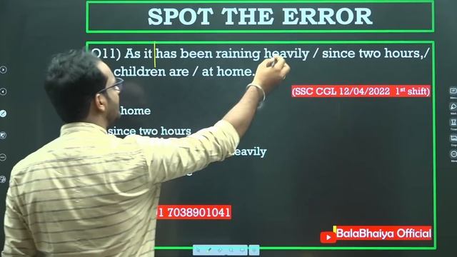 SPOT THE ERROR | TCS PATTERN |  तलाठी व वन सेवा २०२३  | ENGLISH by Bala Sir
