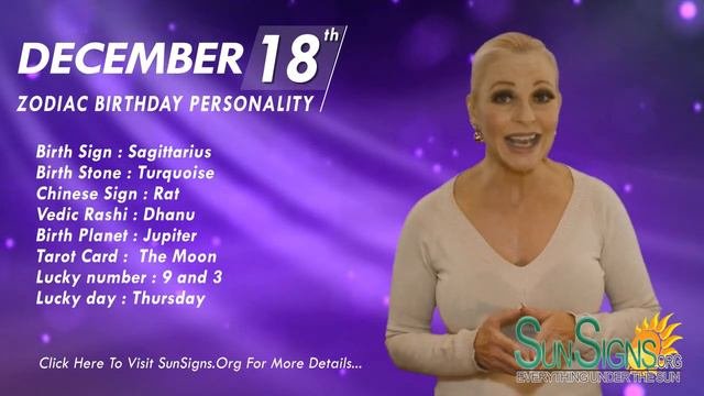 December 18th Zodiac Horoscope Birthday Personality - Sagittarius - Part 2