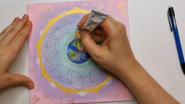Рисуем Энергетическую картину "Мандала Мира" смотреть онлайн