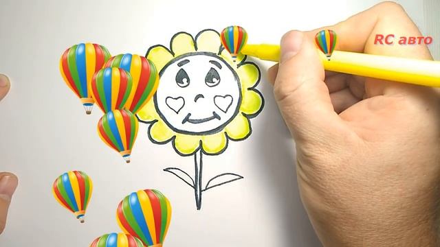 Как нарисовать подсолнух _ how to draw Draw a sunflower_ рисунки для срисовки
