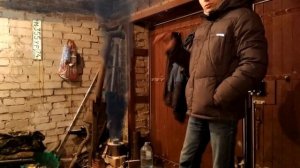 Печка на отработке чуть не спалил гараж