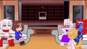 Undertale react to VHS! Sans Full Fight | Gacha reacts