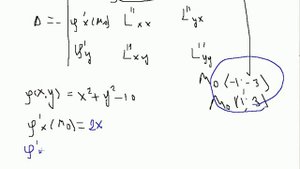 Найти условный экстремум функции .