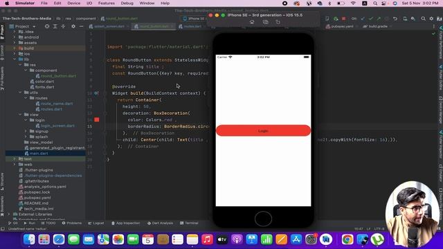 Part-6 Round Button Component || Flutter Firebase Social Media Application