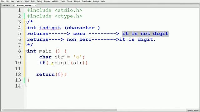 ISDIGIT() Fuction in C | How to Check If Entered Value is digit or Not - learn programming yourself