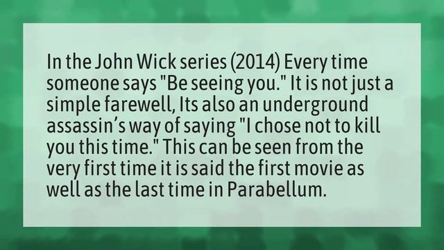 Why do they say be seeing you in John Wick? смотреть онлайн