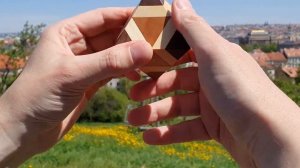 Solving Octahedron Box puzzle with amazing view of Prague.