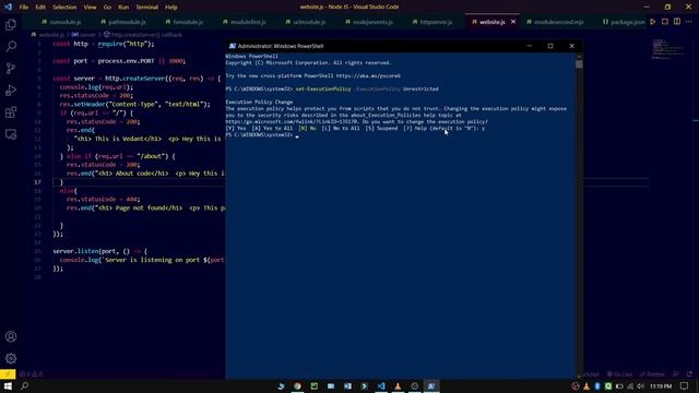 Running scripts is disabled on this system error in visual studio code #vscode #runningscripts