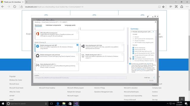 Bài 0 - Hướng dẫn cài đặt Xamarin & Visual Studio 2017 смотреть онлайн