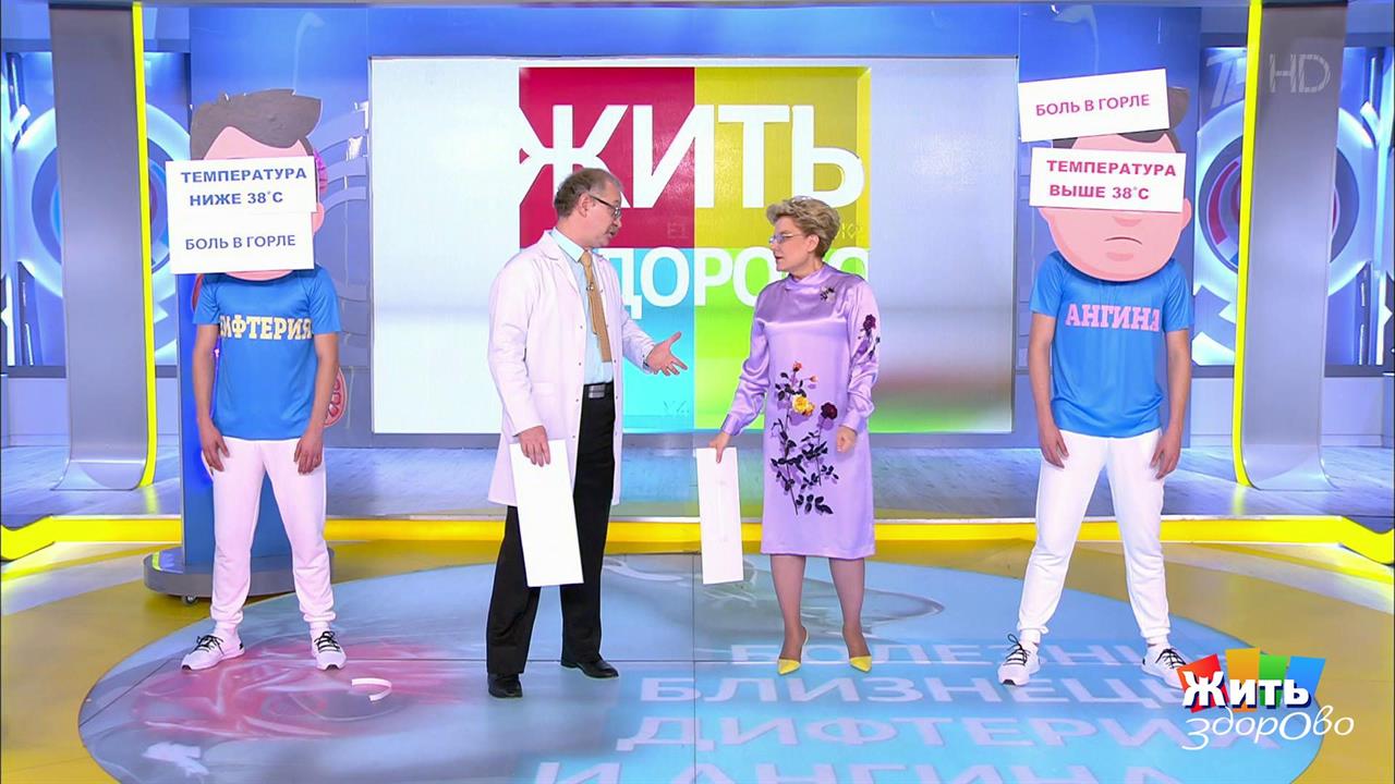 Болезни-близнецы. Ангина и дифтерия. Жить здорово! Фрагмент выпуска от 06.02.2020