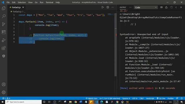 Foreach Array Method  | JavaScript Tutorial