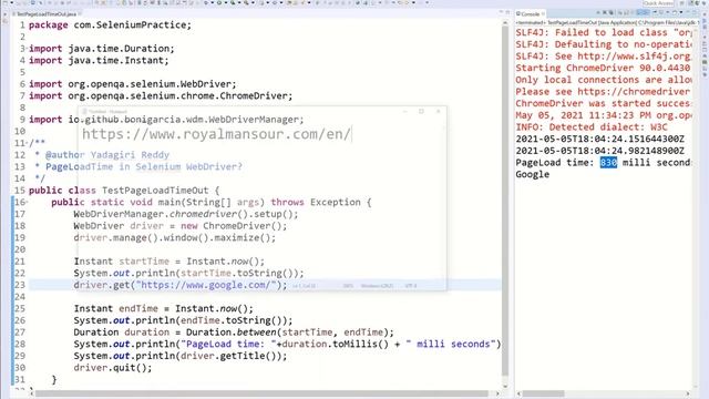 P16 - PageLoadTimeout in Selenium WebDriver | Selenium | Java | смотреть онлайн