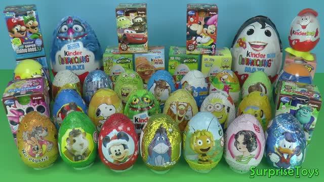 50 яиц с сюрпризами/ киндер сюрприз/ игрушки/ распаковка