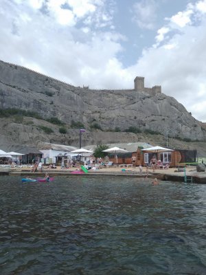 Пляж Мохито в Судаке. Крым. Россия.