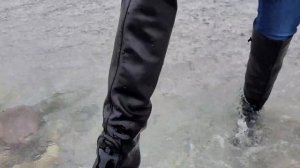 High heels sergio rossi overnee boots wet