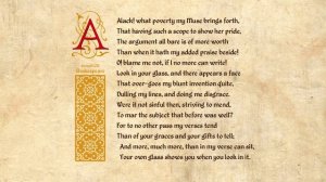 Shakespeare Sonnet 103  - Alack! what poverty my Muse brings forth