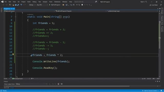 C# arithmetic operators ? смотреть онлайн