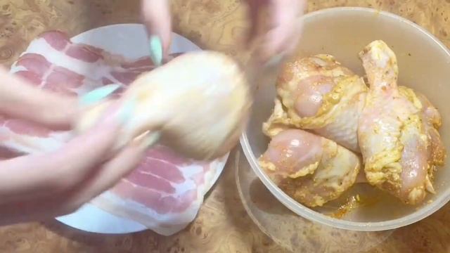 Куриные ножки в беконе! Праздничное блюдо мгновенно!