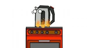 у чайника жопа горит но это анимация