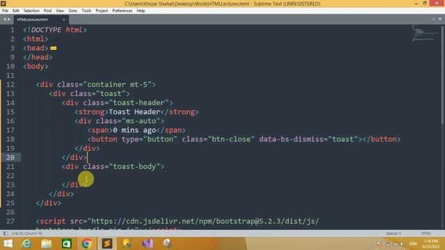 Bootstrap Toast Plugin Tutorial in Hindi / Urdu