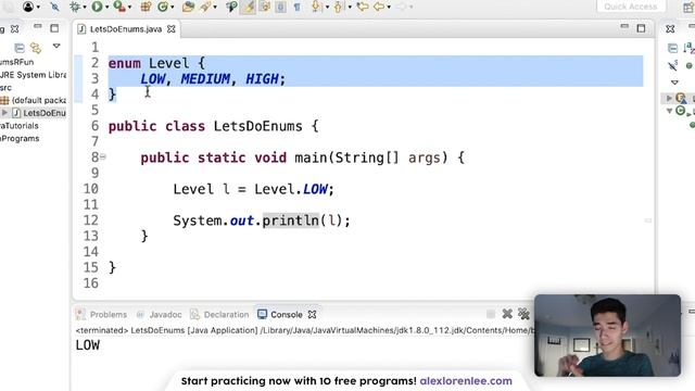 Java Enum Tutorial #96