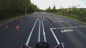 Обучающий ролик для автошколы о прохождении практического экзамена на площадке. Категория "A". GoPro