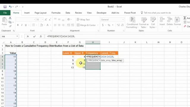 Microsoft Excel | How to create a Cumulative Frequency Table in Excel смотреть онлайн