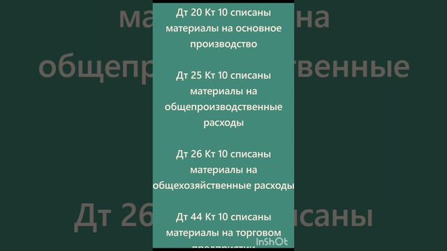 Бухгалтерские проводки по материалам