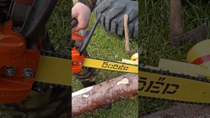 Самодельная насадка корадер для бензопилы Husgvarna в работе