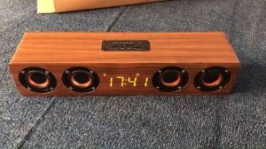 20 вт деревянный портативный bluetooth динамик колонка домашний кинотеатр стерео бас объемный