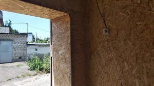 Обшивка гаража ОСБ.