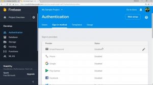 How to enable Email Password SignIn in a Firebase App?