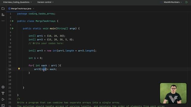 Merging Two Arrays in Java | JAVA INTERVIEW QUESTIONS смотреть онлайн