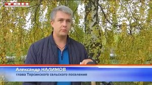 Новые деревья на въезде в Чистогорск