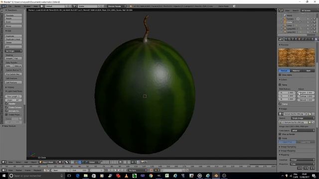 blender 3D modeling tutorial watermelon