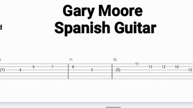 Gary Moore - Spanish Guitar ( Tab Guitar )